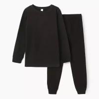 Комплект для мальчиков (джемпер, брюки), термо, цвет чёрный, рост 128 см