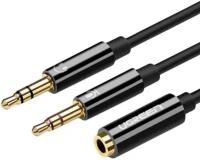 UGREEN Кабель UGREEN AV140-20898; 2x AUX 3.5mm (M) to AUX 3.5mm (F), пластиковый корпус, 20 см, Black