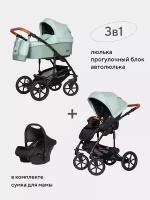 Коляска универсальная 3 в 1 Riko Basic Bella Life, 02 Basil