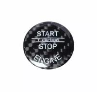 Накладка на кнопку Stop/Start для BMW (карбон черный) 25 мм