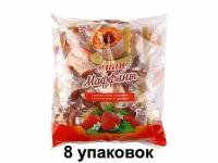 Русский бисквит Мини-маффины с ароматом сливок и клубничным джемом, 465 г, 8 уп