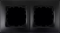 Рамка для розеток и выключателей Lexman Виктория сферическая 2 поста цвет чёрный бархат матовый