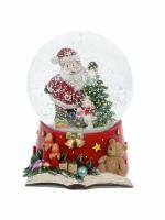 Фигурка новогодняя в стеклянном шаре "Санта", 11х10х14,5 см