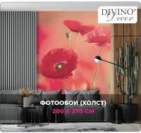 Фотообои на флизелине на стену, в интерьер, декор DIVINO Decor "Маки 200х270" (Холст)