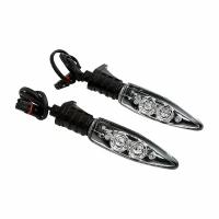 Поворотники LED прозрачные на мотоцикл BMW F800GS (08-12) для мотоциклиста, черные