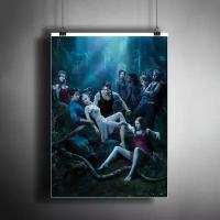 Постер плакат для интерьера "Сериал: Настоящая кровь. True Blood. Сериал про Вампиров" / A3 (297 x 420 мм)