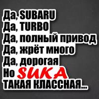 Наклейка на авто "Да Subaru, такая классная" 22x19 см