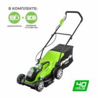 Аккумуляторная газонокосилка Greenworks G40LM35K4 с АКБ 4 Ач и ЗУ