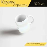 Кружка с рисунком, принтом "Минеральная вода с клубникой, клубника, ice" 320 мл