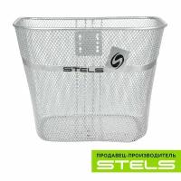 STELS Велокорзина передняя JL-044-2 для 28", стальная серебристая 270038 LU052111