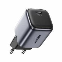 Зарядное устройство Ugreen CD319 Nexode Mini USB-C 30W PD GaN Fast Charger EU Space Grey 25257