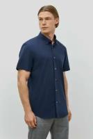 Рубашка BAON Хлопковая рубашка прямого кроя с коротким рукавом Baon B6823005, размер: L, синий