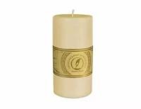 Декоративная свеча-столбик кремовый рельеф, 15х8 см, Омский Свечной