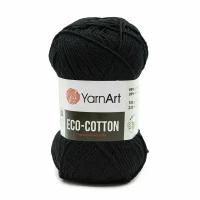 Пряжа для вязания YarnArt 'Eco Cotton' 100гр 220м (85% хлопок, 15% полиэстер) (761 черный), 5 мотков