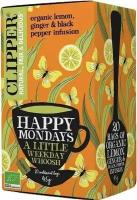 Чай травяной CLIPPER "Happy Mondays" (лимон, имбирь, черный перец) 20 пакетиков 45 г (из Финляндии)