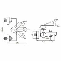 Смеситель для ванны Cezares Laconico (LACONICO-C-VD-01)