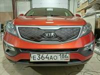 Утеплитель радиатора Kia Sportage 2010-2014 (Киа Спортаж 3) Комплект 3 детали на крючках