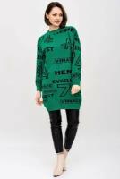 Жен. платье повседневное Ретро Зеленый 54 Вязаное полотно Lika Dress Надписи