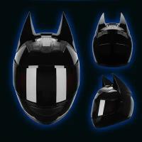 Мотошлем интеграл (size: L, черный, с ушами, Бэтмен) "HNJ"