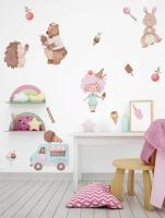 Большие интерьерные наклейки в детскую комнату веселый мороженщик мороженое