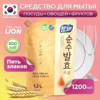 LION CHARMGREEN Pure Fermentation Grain 1,2L Refill Средство для мытья посуды, овощей и фруктов "CHARMGREEN Pure Fermentation" 5 злаков 1,2L