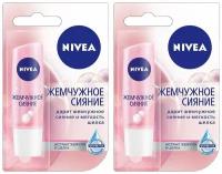 Бальзам для губ Nivea, жемчужное сияние, 4.8 г, 2 шт