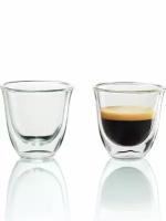 Набор чашек для эспрессо DeLonghi Espresso (2 шт), чашки 60 мл стеклянные с двойными стенками для кофе и чая