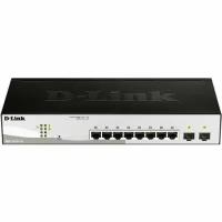 Коммутатор D-Link DGS-1210-10/FL Managed L2 Switch 8x1000Base-T, 2x1000Base-X SFP, Surge 6KV, CLI