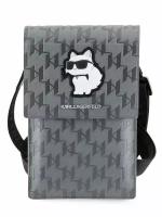 Lagerfeld для смартфонов сумка Wallet Phone Pouch Saffiano Monogram NFT Choupette Silver