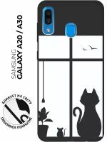 RE: PA Чехол - накладка Soft Sense для Samsung Galaxy A20 / A30 с 3D принтом "Cat and Mouse" черный