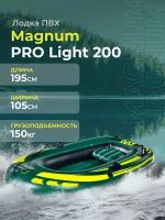 Лодка ПВХ надувная двухместная гребная для рыбалки Magnum PRO Light 200