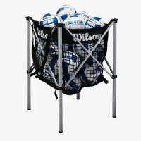 Корзина для вол. мячей Wilson BEACH STAND UP VB CART, WTH180400+, лого Wilson, черный