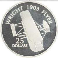 Клуб Нумизмат Монета 25 долларов Соломоновых островов 2003 года Серебро Авиация - Флайер 1