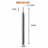 Dreanique двухзаходная фреза по алюминию для чпу (1.5х4х50х4 Z2) AU2E-D1.5-H4 39855