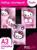 Постеры Hello Kitty Хеллоу Китти картины интерьерные