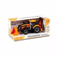Трактор Прогресс (инерционный, оранжевый, пластик, в коробке, от 3 лет) 91789, (Полесье)