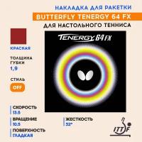 Накладка Butterfly Tenergy 64 Fx (цвет красный, толщина 1.9)