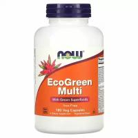 NOW EcoGreen Multi (Мультивитамины с зелеными суперфудами без железа) 180 вег капсул