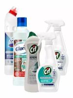 Набор дезинфицирующих средств Cif Professional + Glorix + Domestos Professional