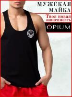 Мужская майка борцовка черная Opium R41 XL (52)