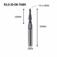 Dreanique конусная фреза по дереву (R1.0 L20 d6 покрытие TiAlN) P2BC-R1.0-20-H6 39828