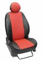Чехлы для автомобильных сидений комплект Premium на нива 21213 джип 3-х дверка, авточехлы модельные экокожа, черно-красный ромб