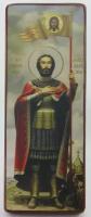 Икона Благоверный князь Александр Невский, деревянная иконная доска, левкас, ручная работа (Art.1306Мм)