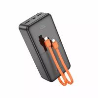 Аккумулятор внешний универсальный Hoco J119B 30000 mAh Sharp charger PD22.5W+QC3.0 power bank (2USB:5V-3A/ Type-C: 5V-3A) Черный