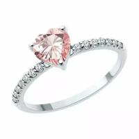 Кольцо Diamant online, серебро, 925 проба, фианит, морганит