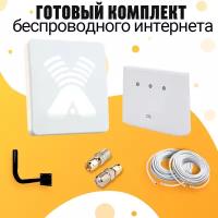 Комплект Интернета Антэкс ZETA LTE MiMO Антенна + 2 в 1 Модем WiFi Роутер ZTE 293N подходит Любой Безлимитный Интернет Тариф и Любая Сим карта