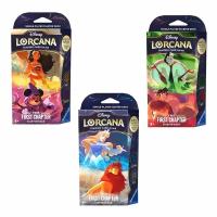 Disney Lorcana TCG: Набор из 3 колод Amber & Amethyst, Emerald & Ruby, Sapphire & Steel издания The First Chapter на английском