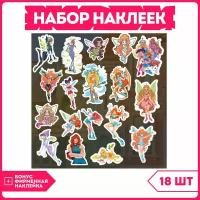 Стикеры на телефон набор наклеек Винкс клуб Winx club феи