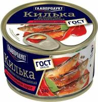 Килька Главпродукт Балтийская неразделанная в томатном соусе 240г х 3шт