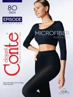 Колготки женские из микрофибры и LYCRA®, Conte Episode 80 den, размер 4=L c х/б ластовицей, цвет Navy=Тёмно-синий